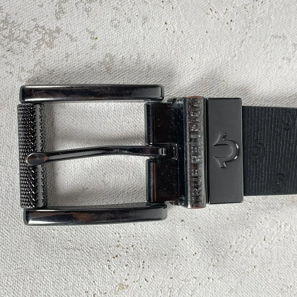 True Religion‎ Black Belt Mens 40 Faux Leather